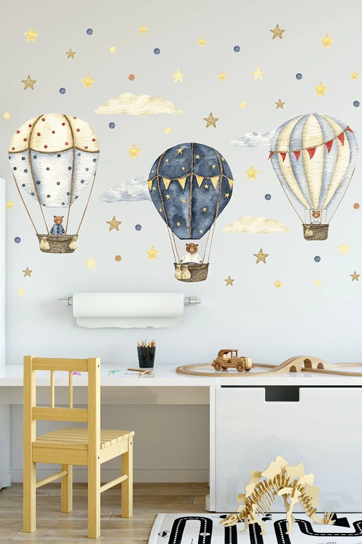 Ayıcıklı Uçan Balonlar Sticker Seti